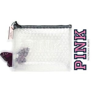 Victoria's Secret PINK‎ Transparent Bubble Pouch Makeup Cosmetic 6063-Clear